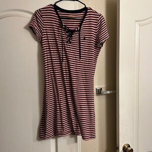 Women’s S Polo Ralph Lauren Striped T-Shirt Dress in Navy Blue and White